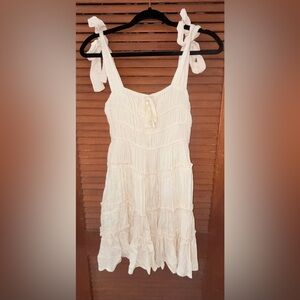 Chelsea & Violet Cream Tie-Shoulder Mini Dress
